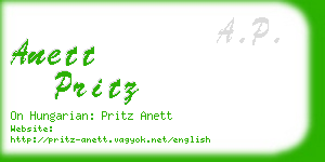 anett pritz business card